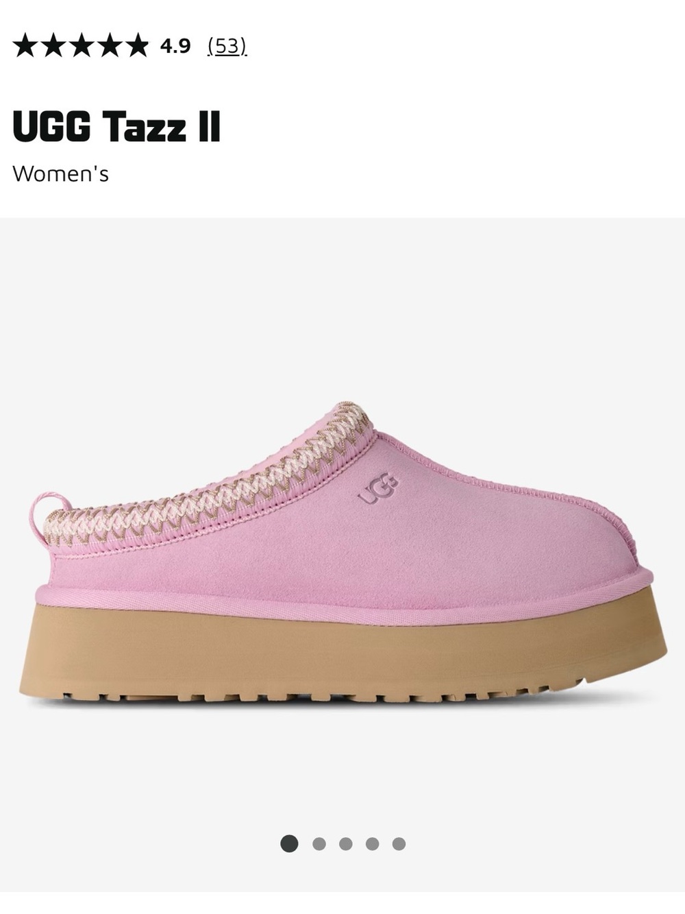 UGG Pink Suede Tazz II Women's Slip-On Platform Clog